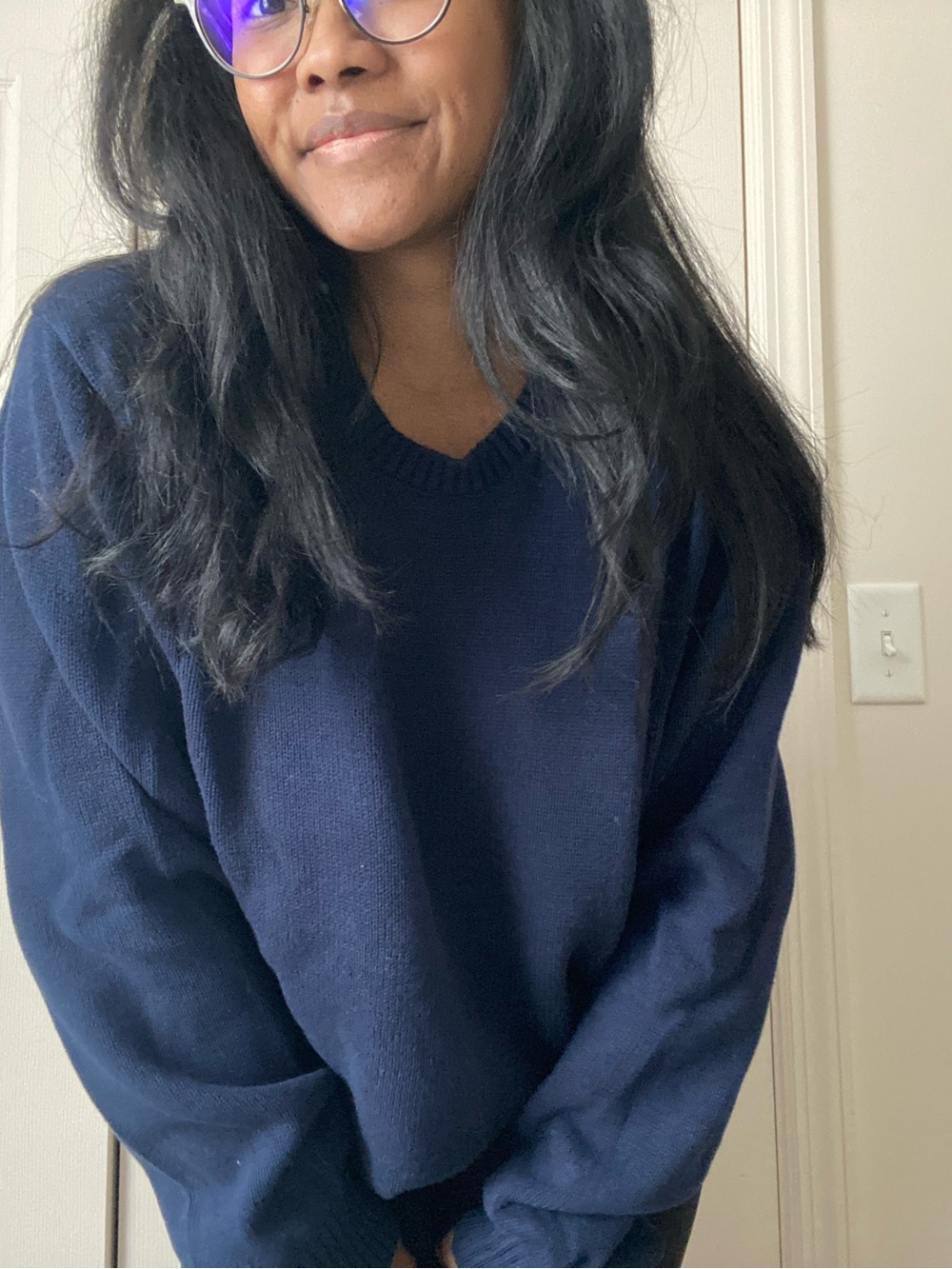 St. John's Bay Navy V-Neck Pullover Sweater